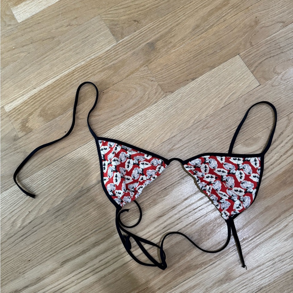Tory Burch Red and Black Bikini Top. Gently used. It is reversible.